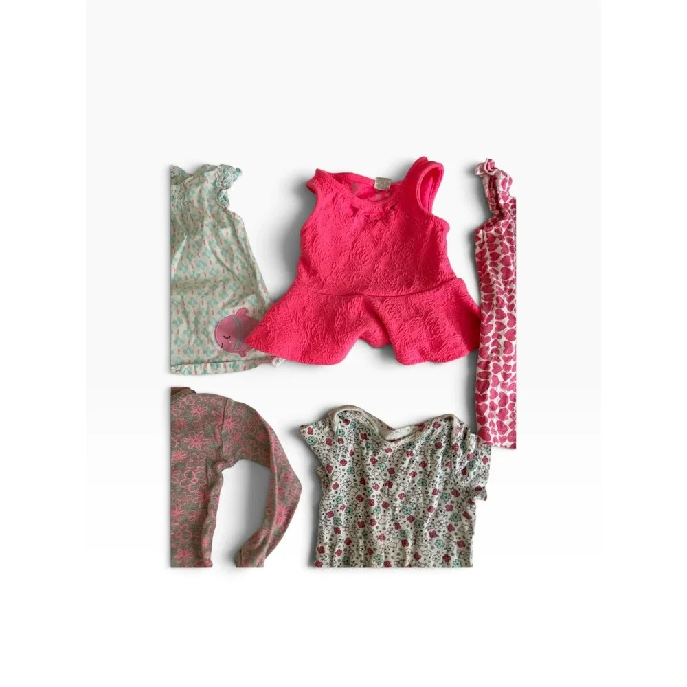 Carter's Baby Girl 18M Mixed Lot 7pc Tutu Dress Peplum Bodysuits Floral Pink Red